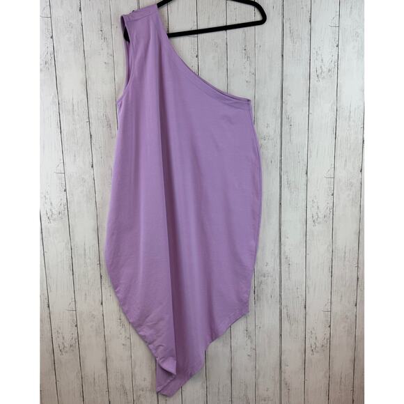 Universal Standard Lilac Geneva Dress Stretch Pima One-Shoulder Medium 18/20 - Picture 11 of 16